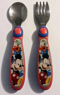 Disney Mickey Goofy Fork & Spoon Set - Tomy The First Years - Children's Cutlery • $6.25