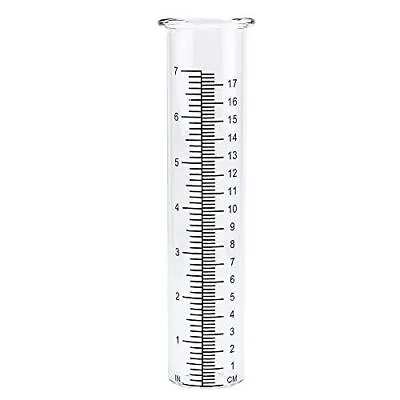 7 Capacity Rain Gauge Glass Replacement Tube With Lip For Yard Garden • £6.66