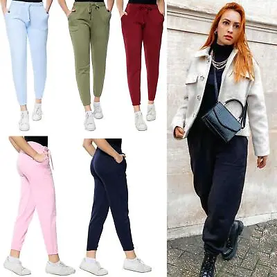 Womens Joggers Fleece Gym Pants Casual Sports Bottoms Jogging Trousers S-2XL • £9.99