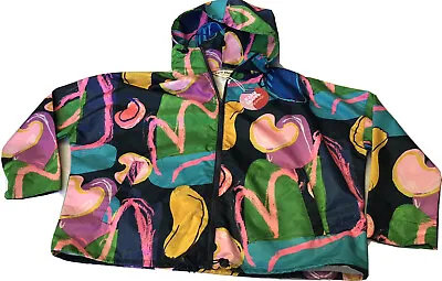 $129 • Buy Gorman X Katie Eraser 27 Years Cropped Crop Raincoat Print Jacket Size S/M BNWT
