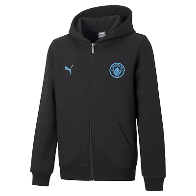 Kids' Manchester City Fleece Lined Full Zip Hoodie Jacket - Black - 11-12yrs • £24.99