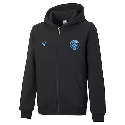 Kids' Manchester City Fleece Lined Full Zip Hoodie Jacket - Black - 15-16yrs • £24.99