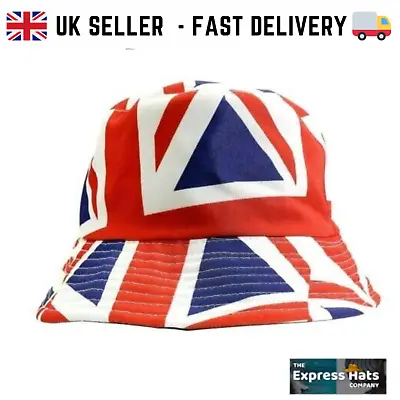 Unisex Reversible Cotton Bucket Rain Hat - Union Jack • £7.15