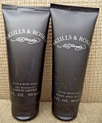 Ed Hardy Skulls & Roses Hair & Body Wash & After Shave Balm 3.0 Fl Oz *new* • £10.36
