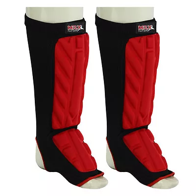 MRX MMA Shin Guards Kickboxing Muay Thai Training Shin Foot Pads Extra Padding • $24.99