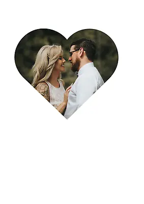 Edible Heart Shaped PHOTO Cake Topper  - Wafer/Icing UNCUT • £7