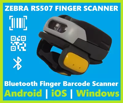 Zebra RS507 Rugged Wireless Bluetooth Finger Barcode Scanner 2D/1D/QR Code!🔥⭐ • $79.99