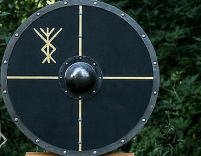 £132 • Buy Shield Wooden Medieval Viking Round Armor 24' Battle Larp Warrior Handmade Ready