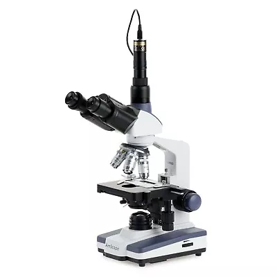 Amscope 40-2500X Trinocular LED Compound Microscope W Siedentopf Head+5MP Camera • $440.99