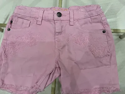 Sz 10 Vigoss Pink Shorts The Malibu Mid Fringe EUC Adj Waist  • £14.45