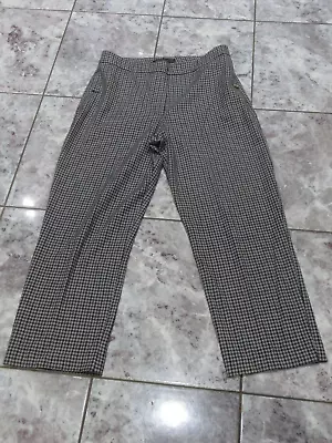 Ladies Blue And Grey Checked M&S Collection Trousers Size 10 • £8