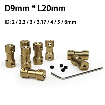 CNC Brass Coupling Shaft Rigid Coupler With Connector Wrench+Tighten Screw 2-6mm • $4.19