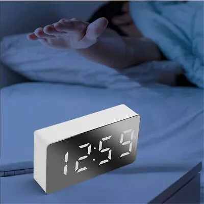 Display Time Led Light Snooze Mirror Clock Digital Alarm Clock LED Display • $15.95