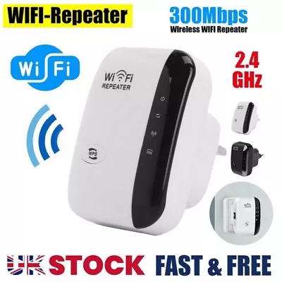 WiFi Signal Repeater Extender Range Booster Network Internet Amplifier Wireless • £9.90