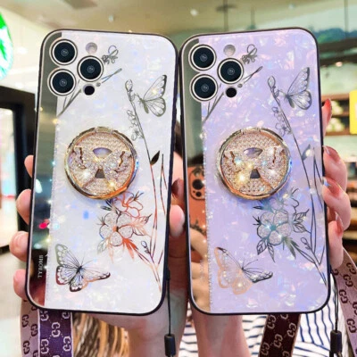 $10.11 • Buy For IPhone 14 13 12 11 Pro Max XS XR 7/8 Flower Butterfly Cover Case With Strap