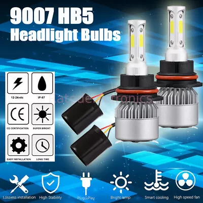 9007 HB5 Super White Bright LED Headlight Bulbs Conversion Kit High Low Beam USA • $11.44