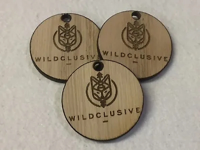 £3.75 • Buy Personalised Engraved Wooden Wedding Heart Favours, Oak 4cm Round Gift Tags Etc