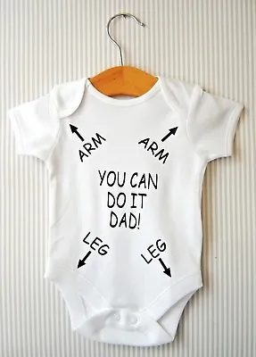 You Can Do It Dad Daddy Instruction Funny Baby Grow Bodysuit Babygrow Vest Gift  • £4.98