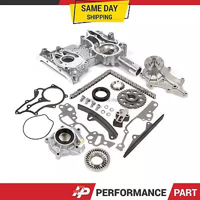 Toyota 22R 22RE Timing Chain Kit W/ 2 Metal Guides Timing Cover Oil Water Pump • $229