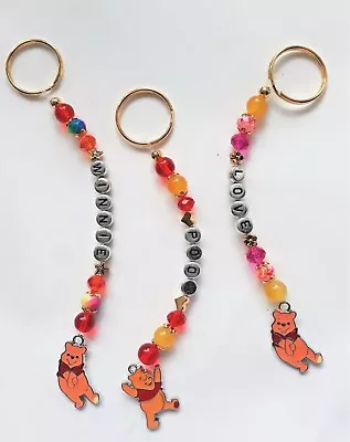 Personalised Winnie The Pooh Keyring / Bag Charm(you Chose The Name) 3 Designs • £2.75