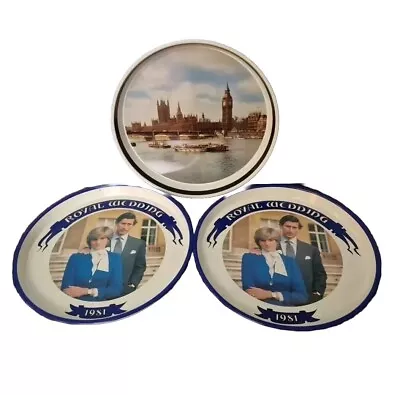 3 Tray Giftcharm Vintage 1981 Royal Wedding Prince Charles Princess Diana 39.99p • £39.99