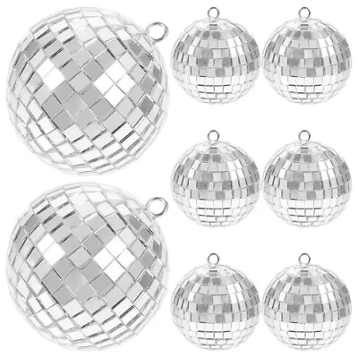 8pcs Decorative Mirror Disco Balls Hanging Disco Balls Reflective Disco • £11.75