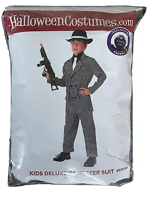 Boys 20s Little Gangster Costume Size M - Kids 1920s Mafia Boss Suit Fancy Dress • $22.50