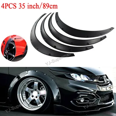 For Honda Civic Accord 4Pcs Wheel Arches Fender Flares Extra Wide Body Kit Black • $69.78
