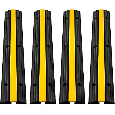 4 Pack Of Rubber Cable Protector Ramp 1-Channel Hose Ramp Cable Floor • £33.59