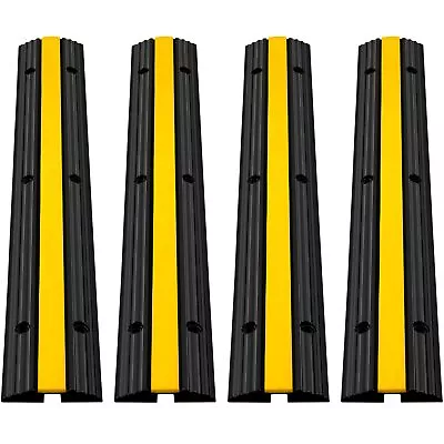 4 Pack Of Rubber Cable Protector Ramp 1-Channel Hose Ramp Cable Floor • £33.59