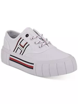 TOMMY HILFIGER Womens White Comfort Kitt Round Toe Platform Sneakers 8.5 M • $41.99