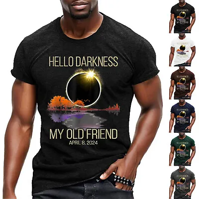 Hello Darkness My Old Friend Solar Eclipse April 08 2024 Unisex T-Shirt • $14.99