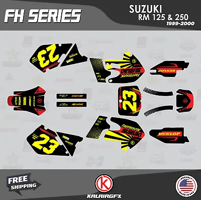 Graphics Kit For SUZUKI RM125 RM250 1999 2000 99 00 FH-Red • $87.99
