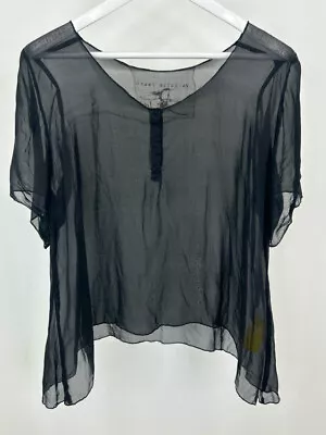 MAGNOLIA PEARL Women Size One Size Black Silk Top • $209.99