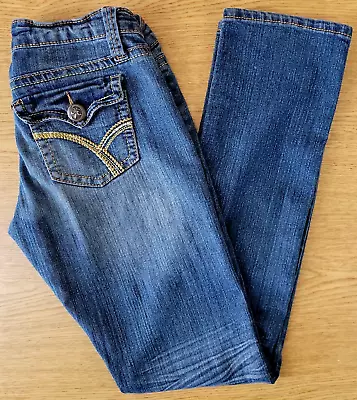 V.I.P. Jeans Women's Straight Skinny BOHO Blue Jeans Size 3/4 • $9.97