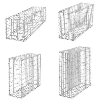 Galvanized Steel Gabion Basket Stone Wire Cage Garden Fence Gabio Wall RockStone • £26.99
