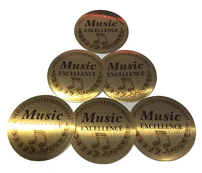 Music Excellence Brushed Metallic Gold Award Seals - Teacher Reward Stickers • £3.44