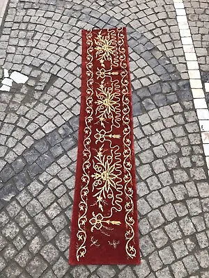 Vintage Turkish Ottoman Handmade Velvet Table Runner Embroidered Textiles • $600