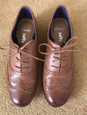 £15 • Buy Clarks Light Brown Hamble Oak Ladies Brogues - Size 4D