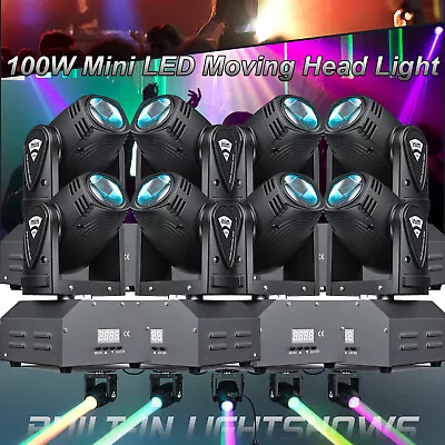 8PCS 100W LED Moving Head Lights RGBW Gobo Beam Stage Spot Light DJ Disco DMX • $119.99
