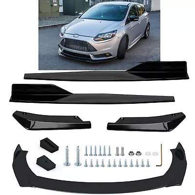 $38.09 • Buy For Ford Focus 12-14 Front Rear Bumper Lip Spoiler Diffuser+Side Skirt Splitter