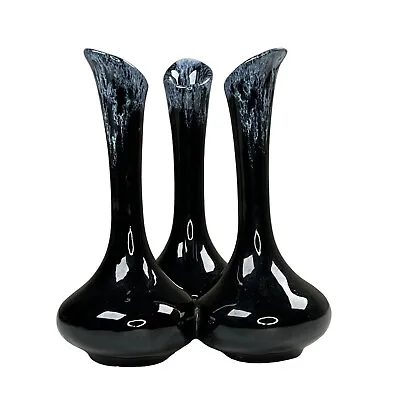 Van Briggle Pottery Triple Bud Vase Drip Glaze Signed Colorado Springs MCM • $50