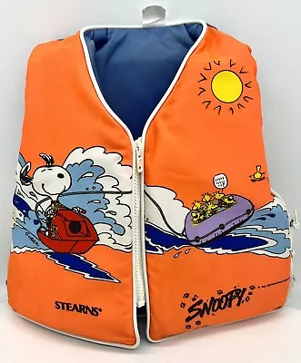 Vintage Stearns Snoopy Life Vest/ Jacket Peanuts (Youth Small 30-50 Lbs)USA Made • $23.99