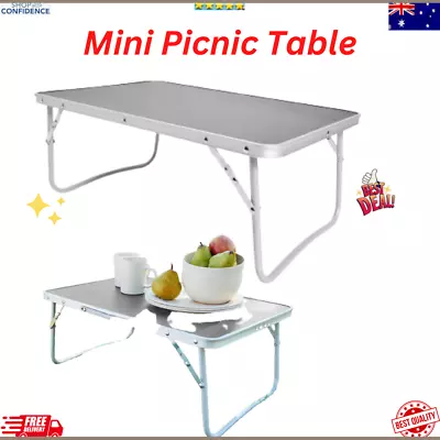 Camping Folding Table Aluminium Portable Picnic Outdoor Foldable BBQ Mini Desk • $19.99