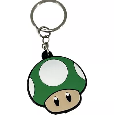 Nintendo Super Mario Bros Rubber Keychain 1-UP Mushroom. Bag Tag Keyring Charm • $6