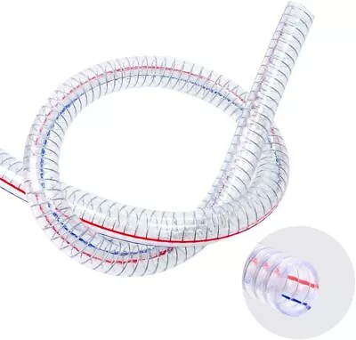 Eoiips 3/4 ID X 1 OD Steel Wire Suction Vinyl Clear  PVC Tubing 4.92Ft Length • $22.95