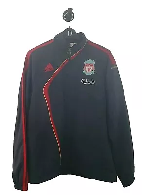 Mens Adidas LFC Carlsberg July 09 Windbreaker Jacket 44  Dark Grey Gold Red • £25