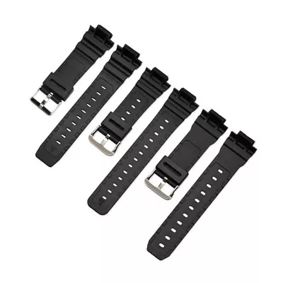 Black Resin Watch Strap For CASIO Sport Diving Watch Rubber Replacement Band US • $6.36