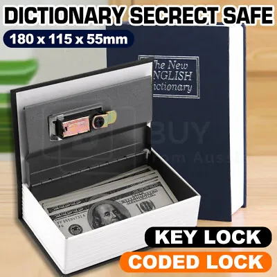 Dictionary Book Secret Hidden Security Safe Lock Cash Money Jewellery Locker Box • $17.95