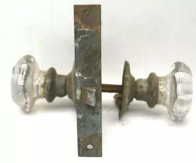 Antique Mortise Lock And Glass Door Knobs Restoration Hardware+Shaft+Faceplates • $37.99